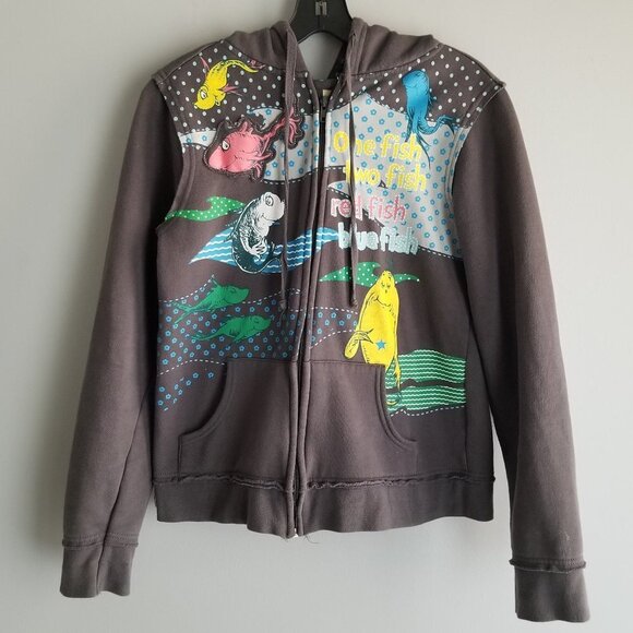 Jackets & Blazers - Dr Seuss Zippered Hoodie Jacket Size L